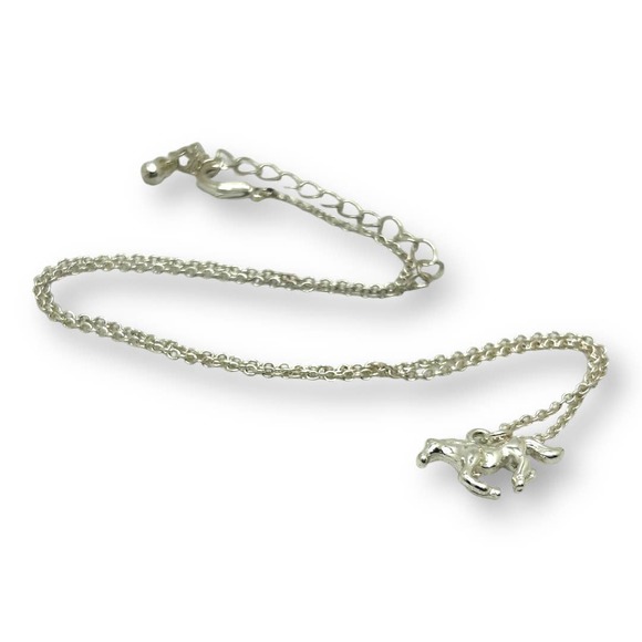 Galloping Horse Pendant Necklace Silver / Silver-Tone Equine Unique Equestrian - Picture 3 of 5